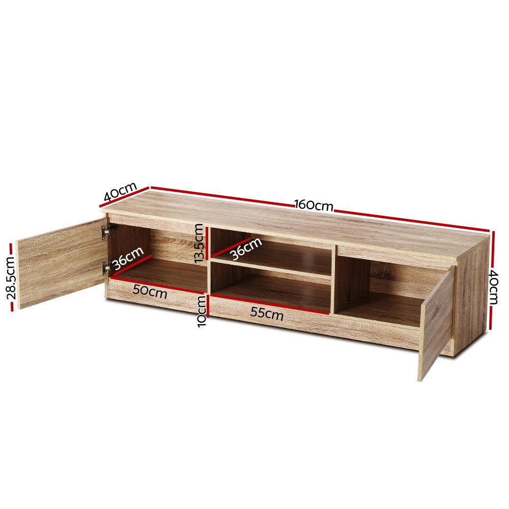 Artiss TV Cabinet Entertainment Unit 160cm Pine Charles 4