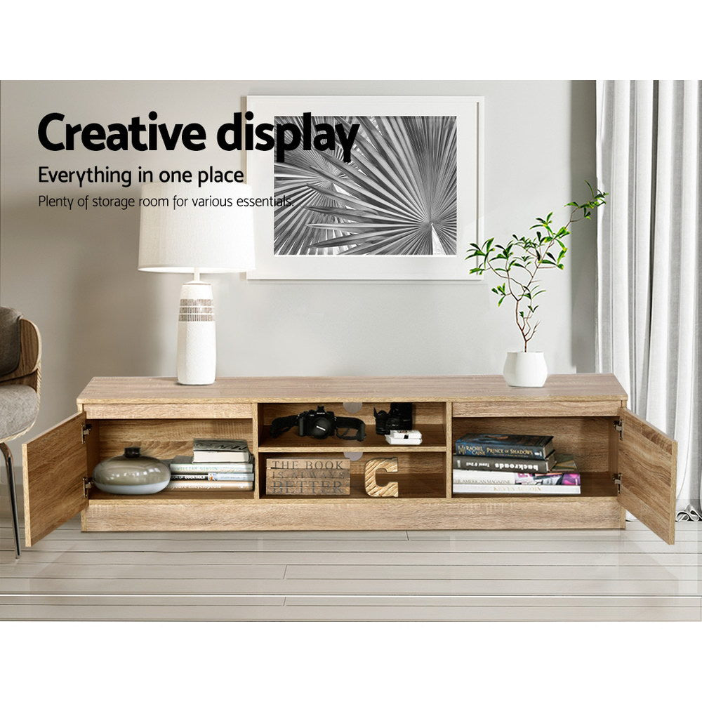 Artiss TV Cabinet Entertainment Unit 160cm Pine Charles 6