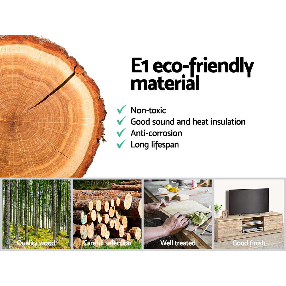 Artiss TV Cabinet Entertainment Unit 160cm Pine Charles 7