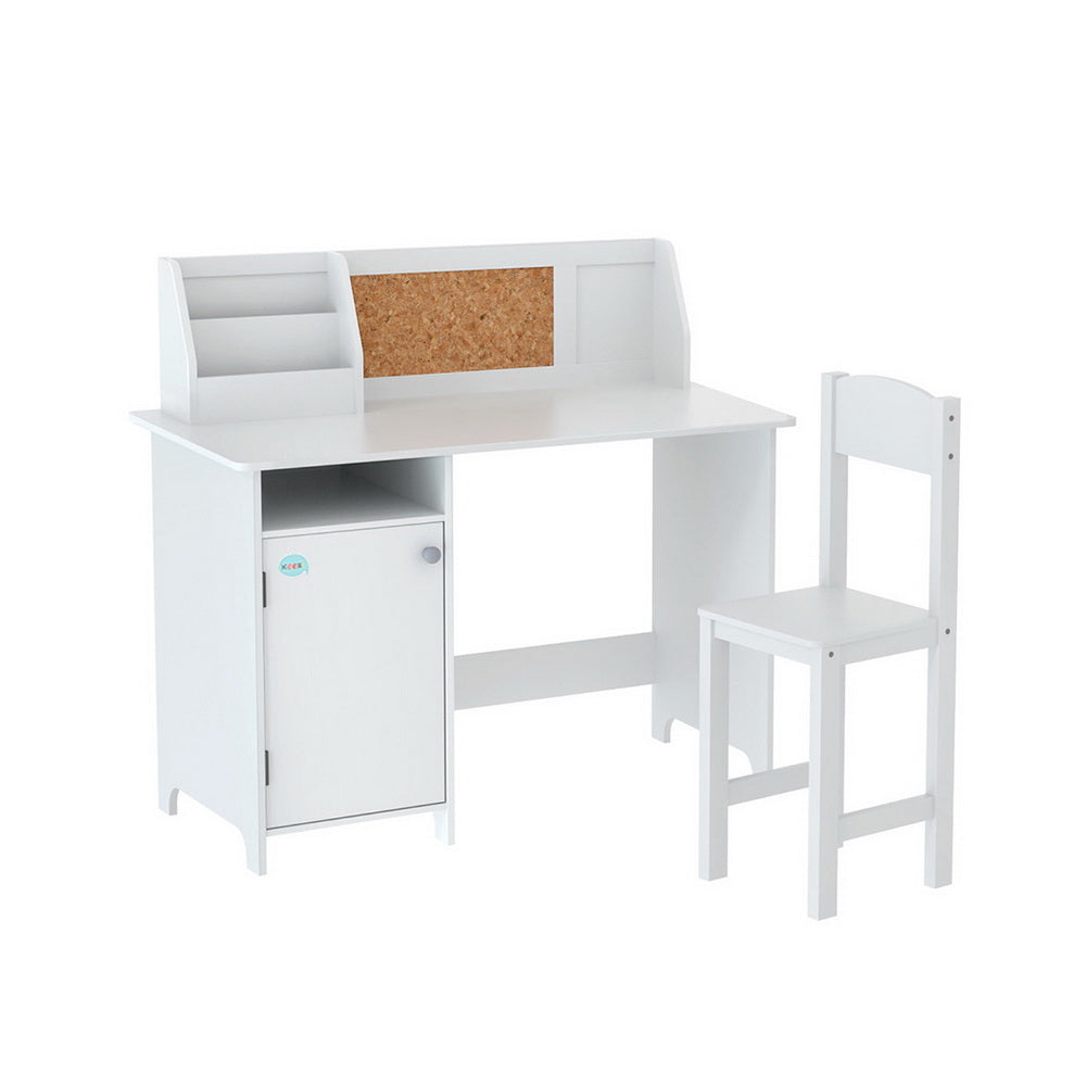 Keezi Kids Table and Chair Set Children Study Play Toys Desk w/ Cabinet Storage 3