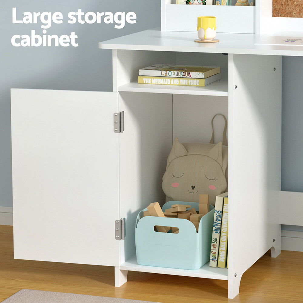 Keezi Kids Table and Chair Set Children Study Play Toys Desk w/ Cabinet Storage 7