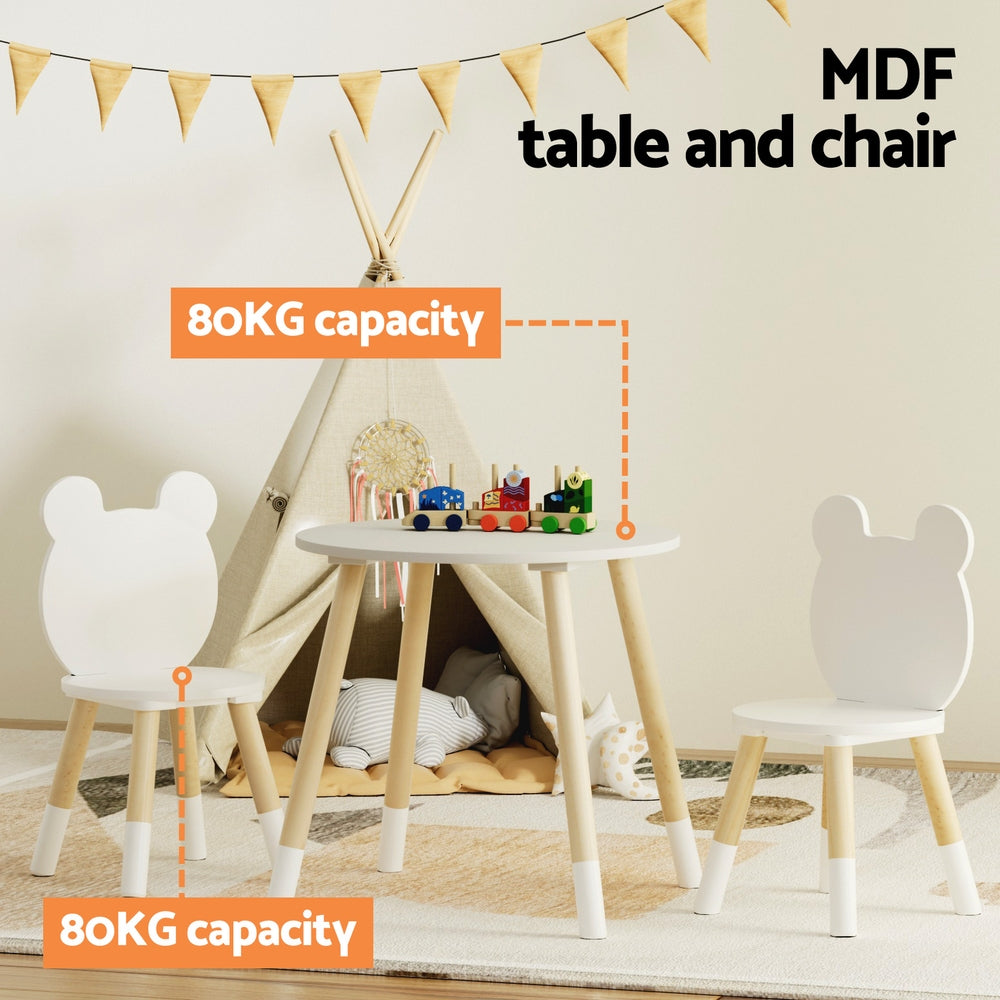 Keezi 3 Piece Kids Table and Chairs Set Activity Playing Study Children Desk 4
