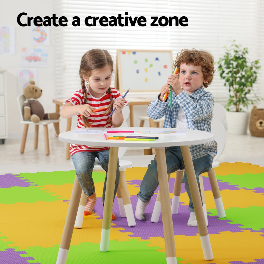 Keezi 3 Piece Kids Table and Chairs Set Activity Playing Study Children Desk 5
