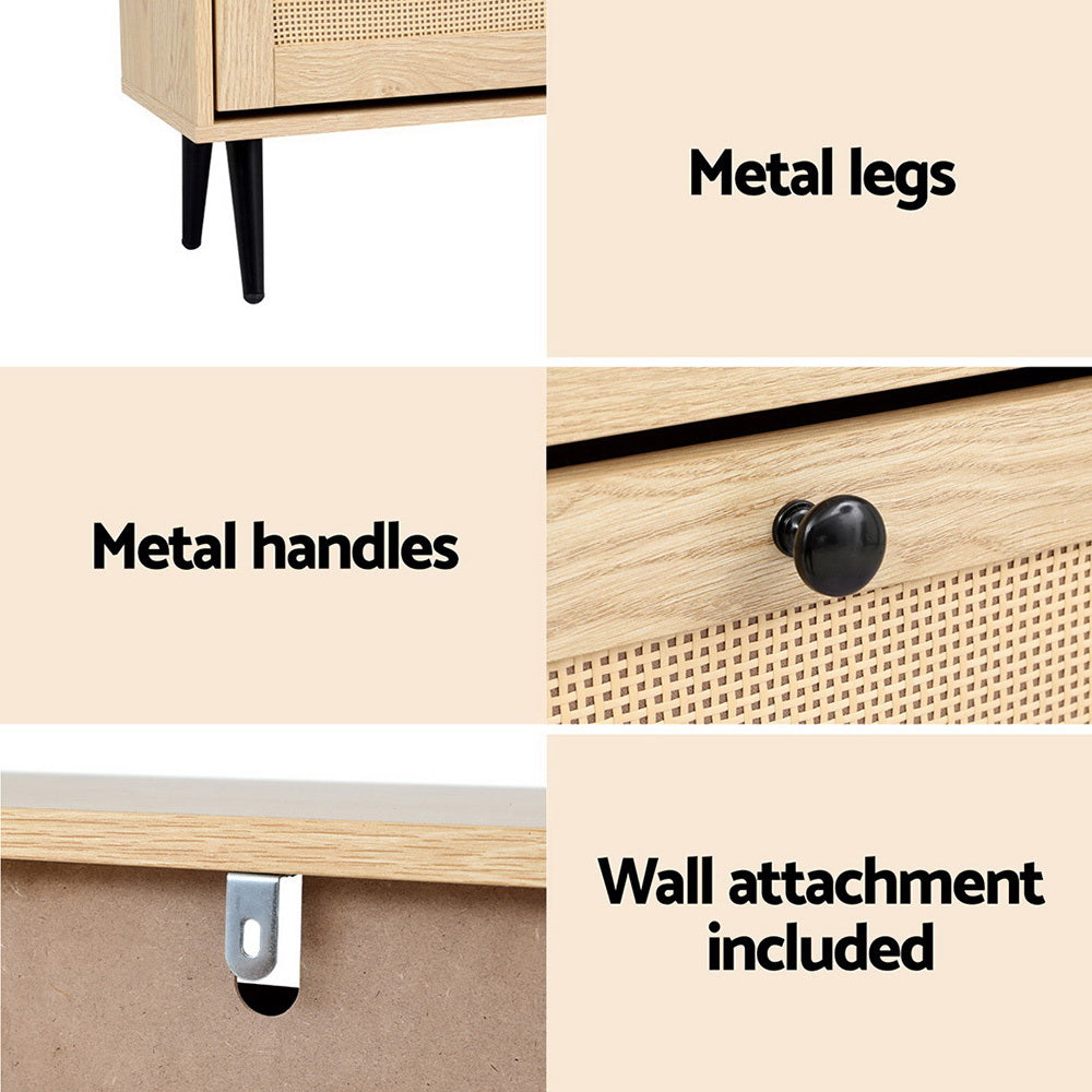 Artiss Shoe Rack Cabinet 3 Flip-out Drawers Pine 7