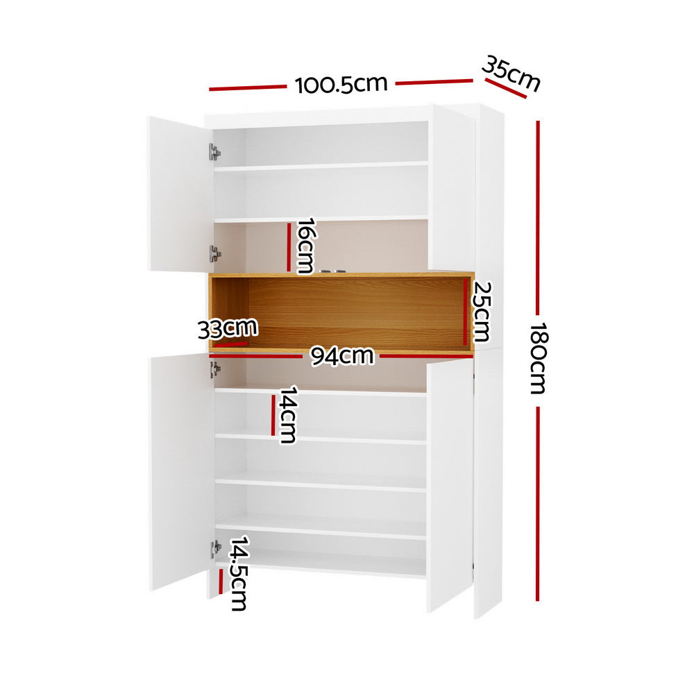 Artiss Shoe Rack Storage Cabinet 9 Tiers White 4
