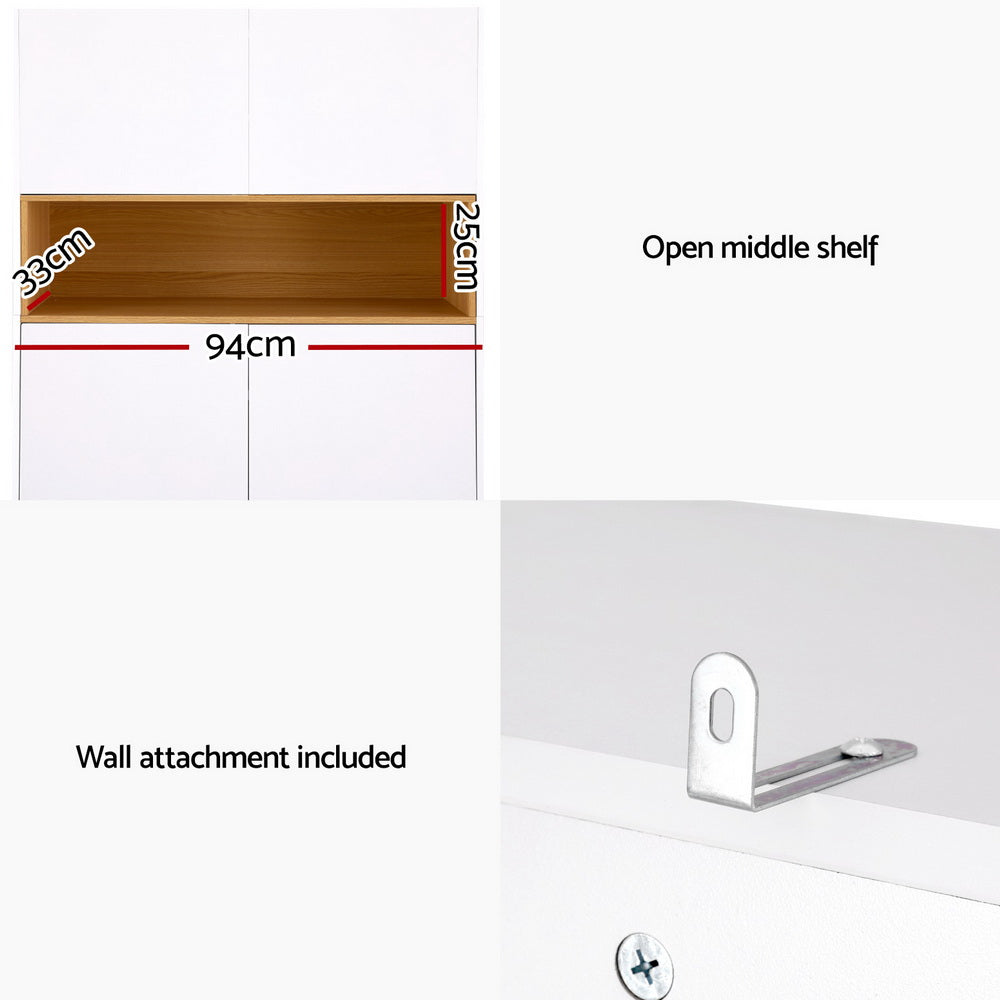 Artiss Shoe Rack Storage Cabinet 9 Tiers White 7