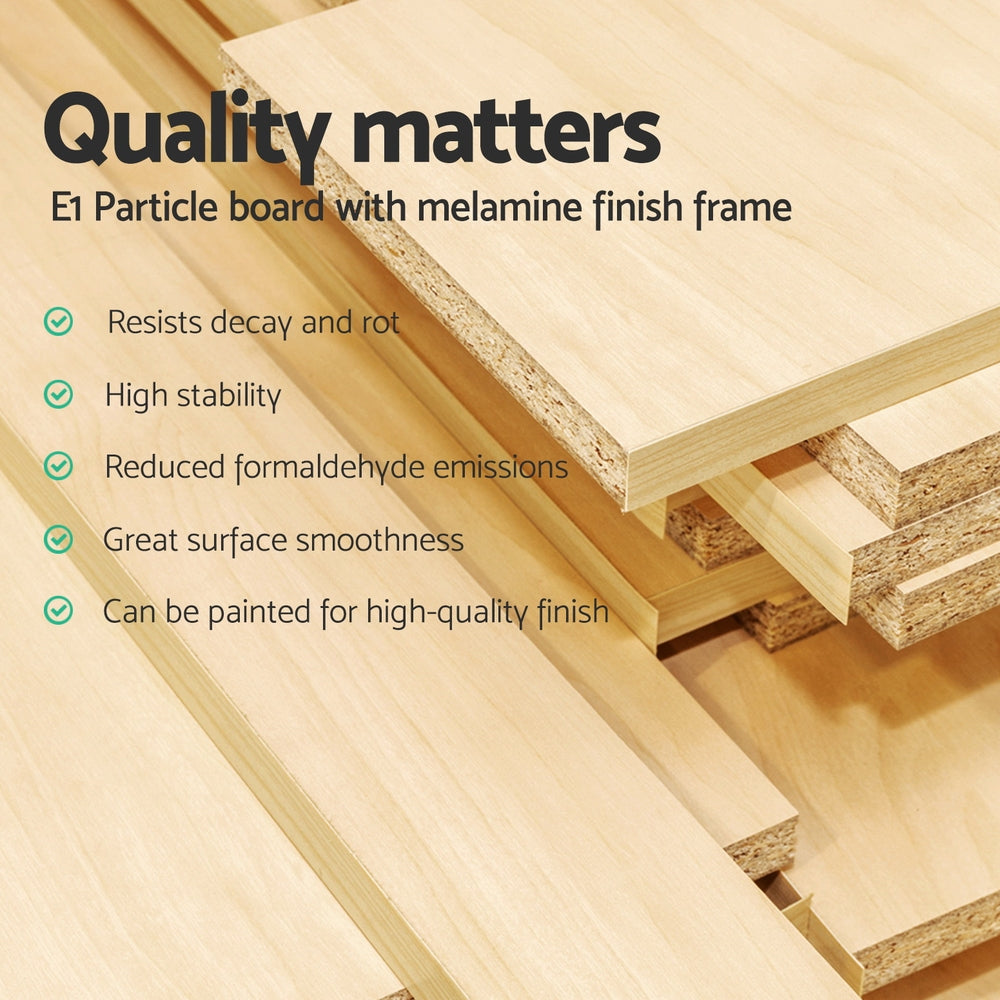 130cm Artiss Buffet Sideboard Cupboard Cabinet Pantry Storage Drawer Pine 7