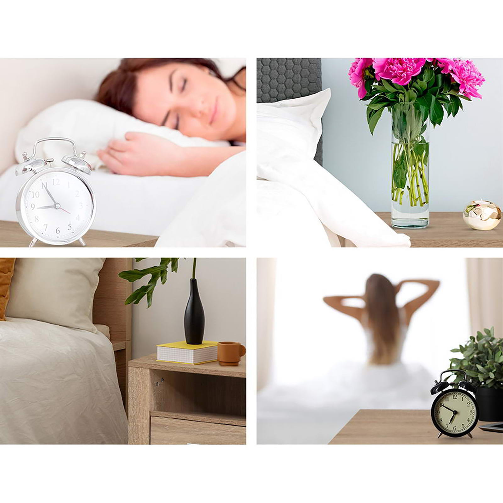 Artiss 2X Bedside Table 2 Drawers with Shelf - TARA Oak 5