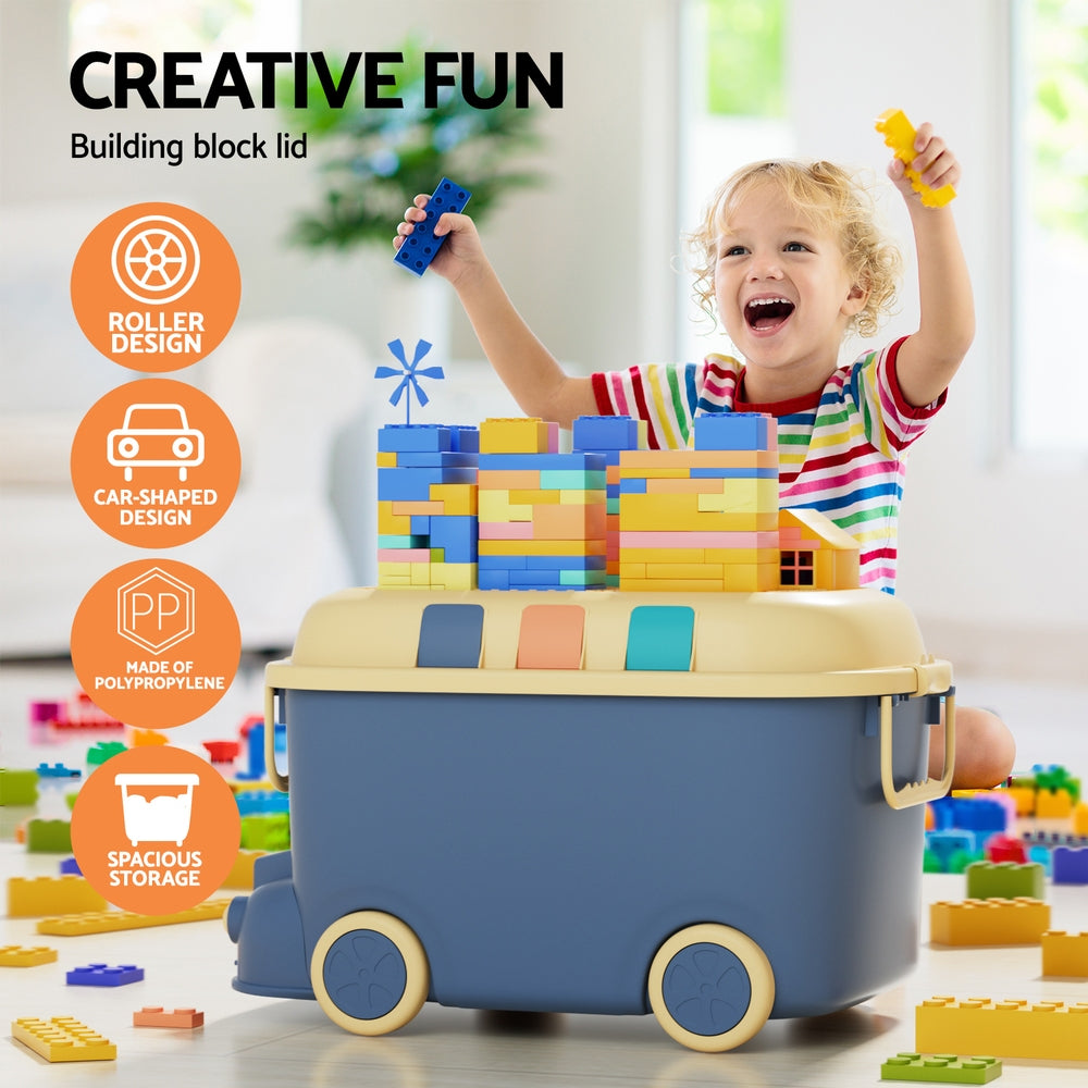 Keezi 3PCS Toy Storage Box Cute Car Toy Container Kids Toys Organiser Snack Boxes 4