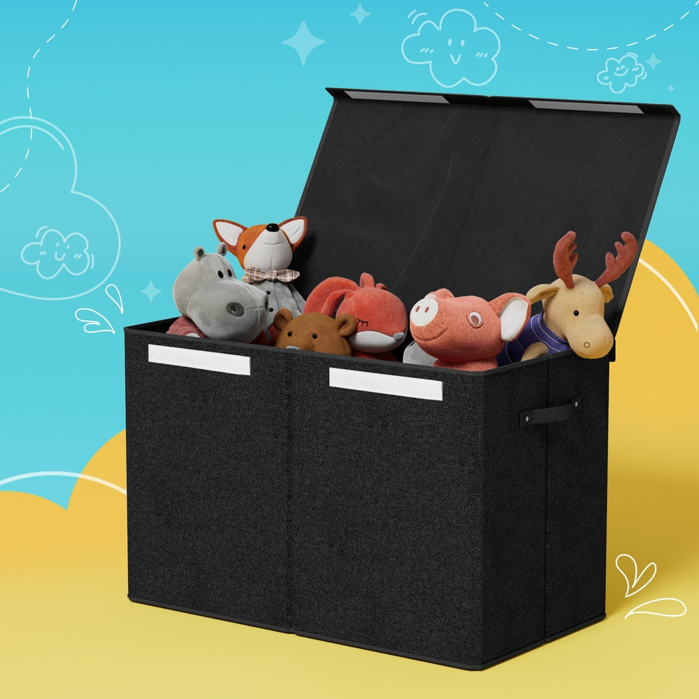 Keezi Large Toy Box Chest Storage with Flip-Top Lid Foldable Organizer Bins 7