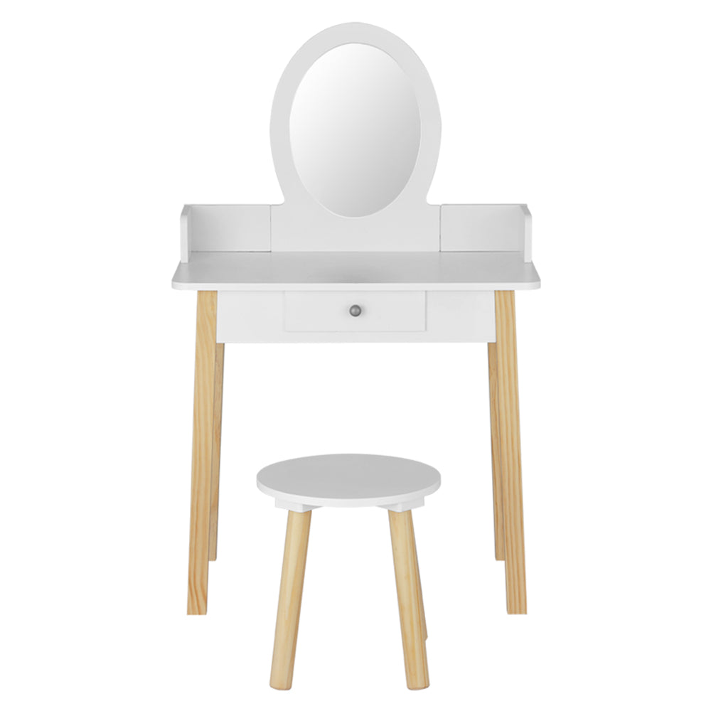 Keezi Kids Dressing Table Chair Set Wooden Leg Vanity Makeup Drawer Mirror 5