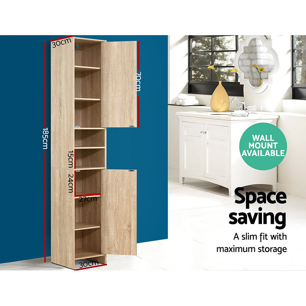 Artiss Bathroom Cabinet Storage 185cm Wooden 5