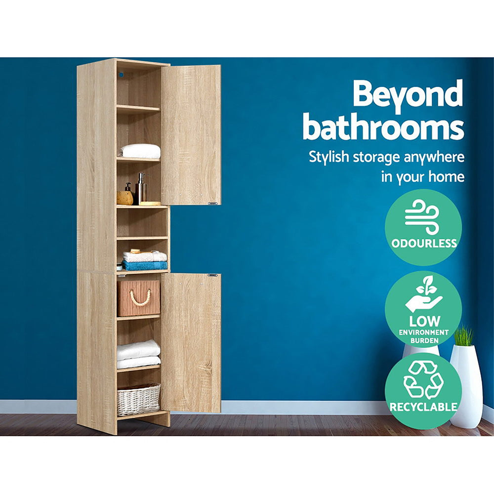 Artiss Bathroom Cabinet Storage 185cm Wooden 6