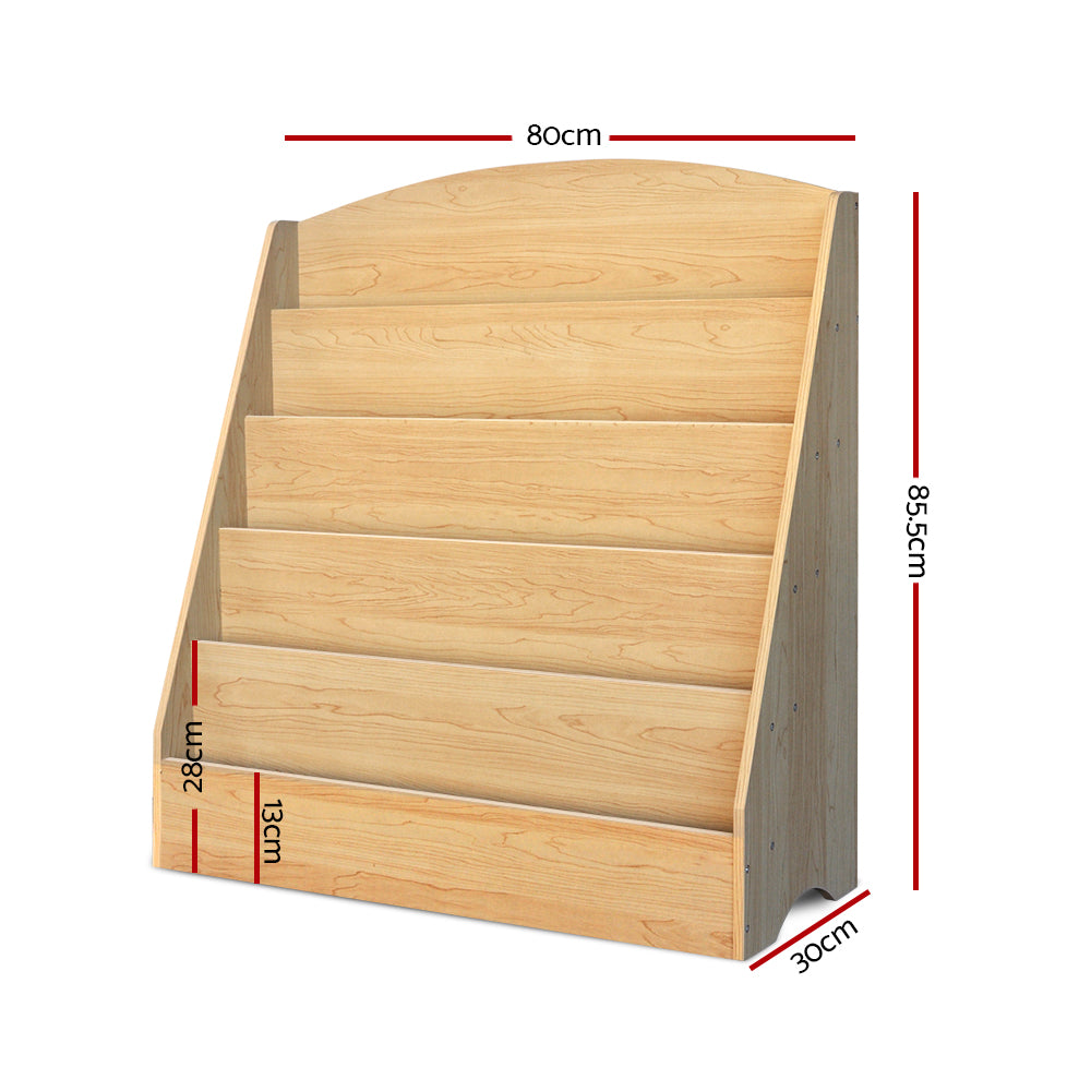 Keezi 5 Tiers Kids Bookshelf Magazine Shelf Organiser Bookcase Display Rack 4