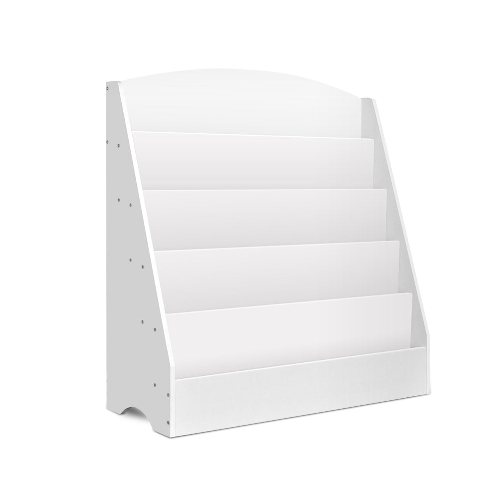 Keezi 5 Tiers Kids Bookshelf Magazine Shelf Organiser Bookcase Display Rack White 3