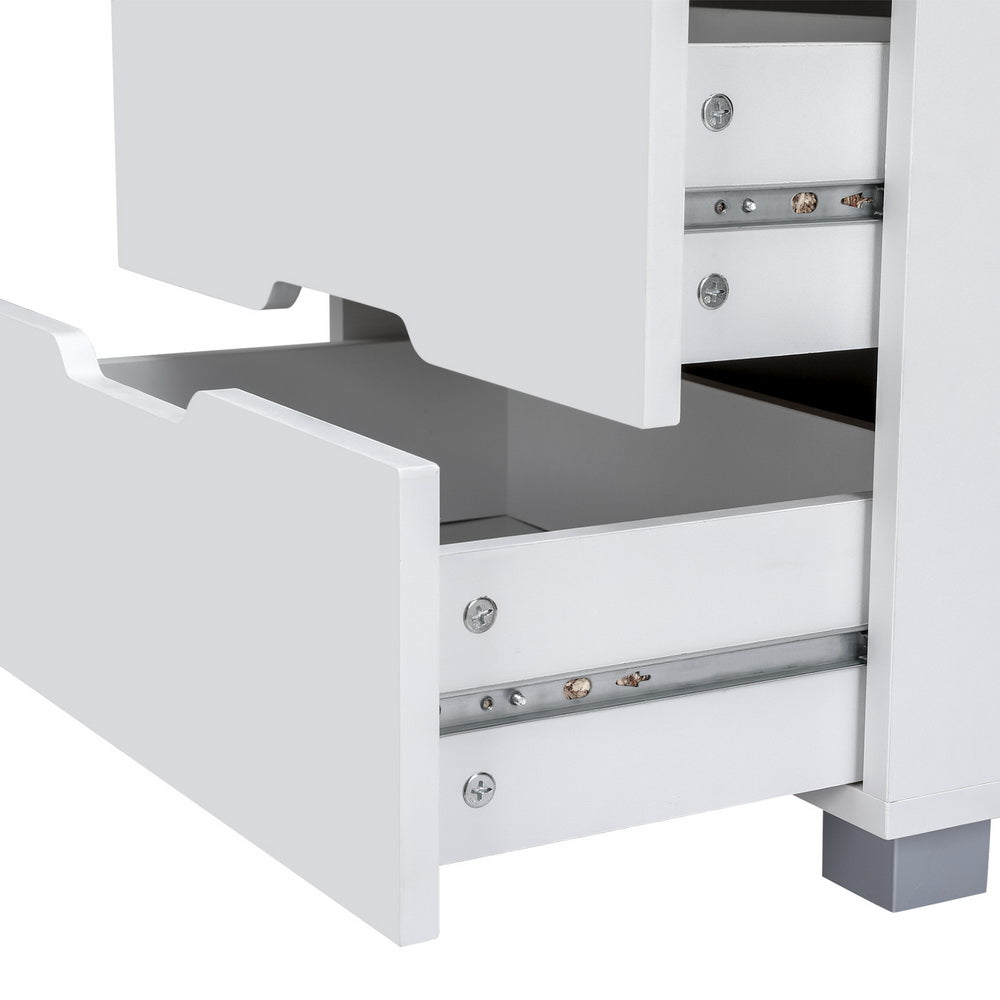 Artiss Smart Bedside Table 3 Drawers with Wireless Charging Ports LED White ADAD 5