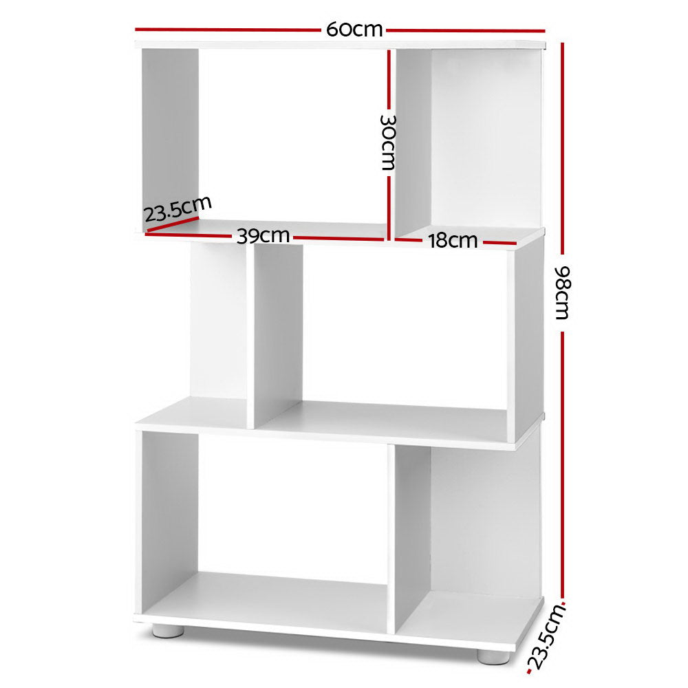 Artiss Bookshelf 3 Tiers - NINA White 4