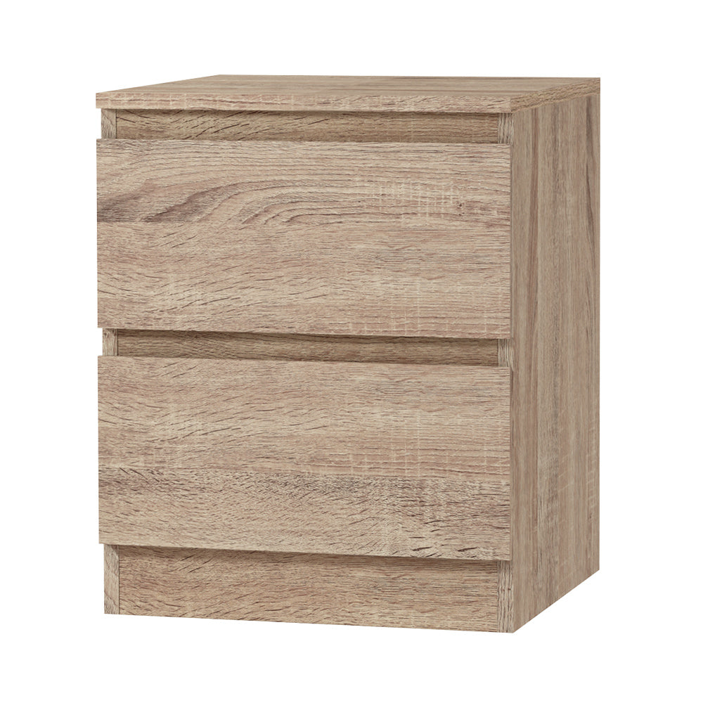Artiss Bedside Table 2 Drawers - PEPE Oak 7