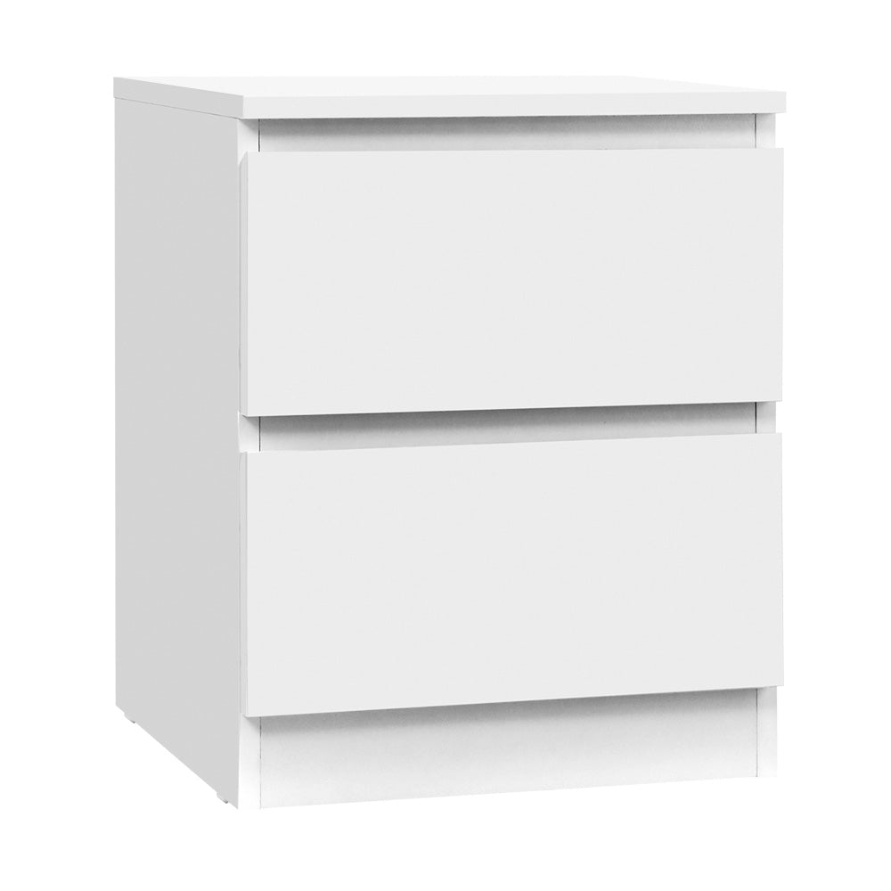 Artiss Bedside Table 2 Drawers - PEPE White 8