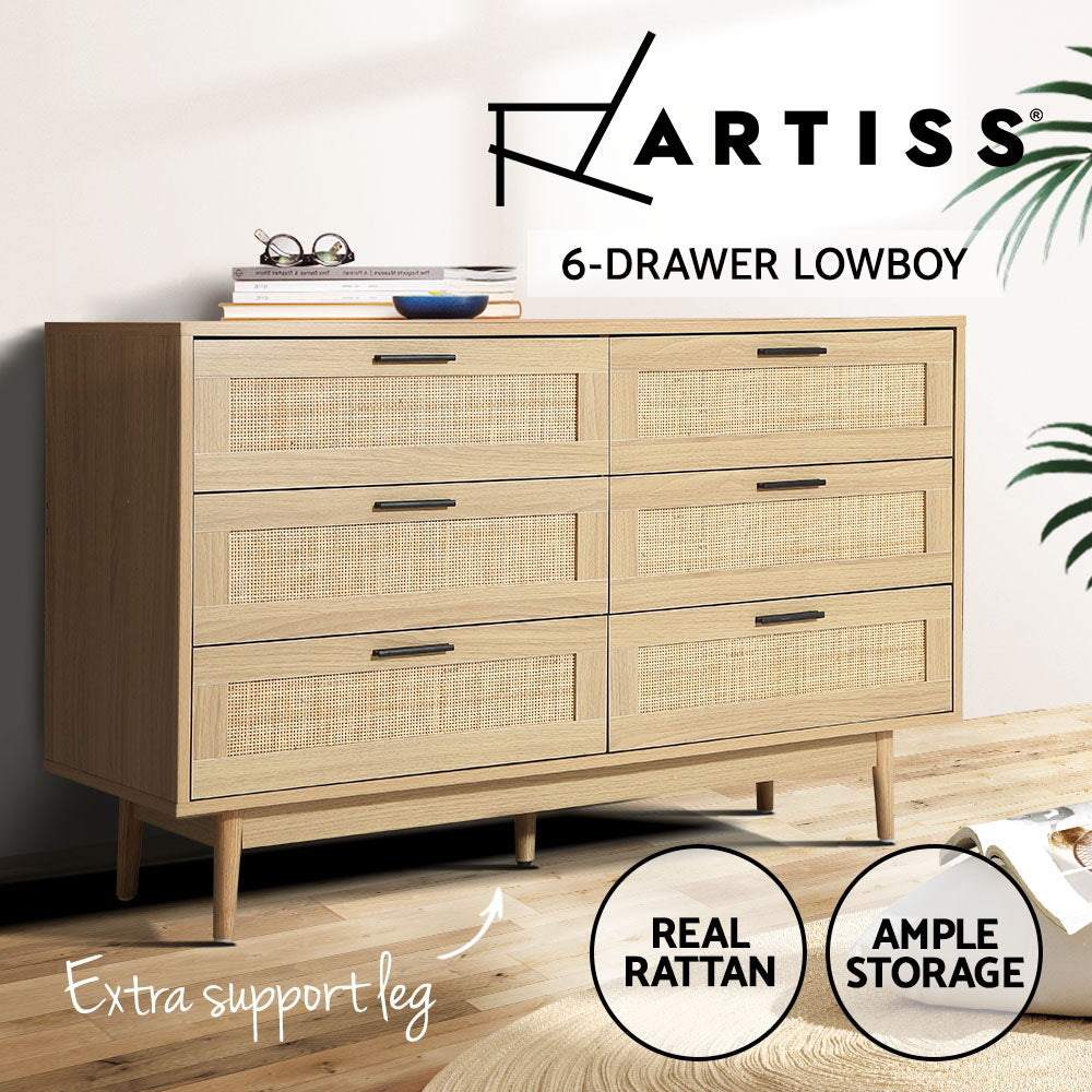 Artiss 6 Chest of Drawers - BRIONY Oak 5