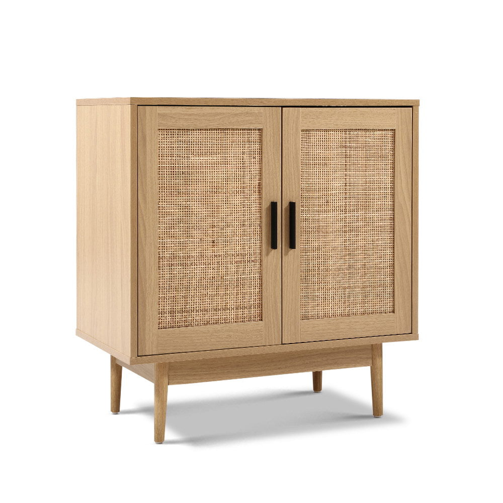 Artiss Rattan Buffet Sideboard 2 Doors - BRIONY Oak 5