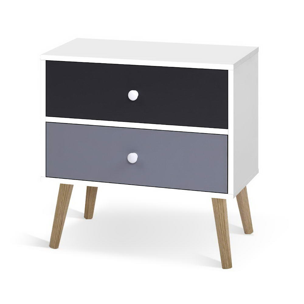 Artiss Bedside Table 2 Drawers - BONDS White 7