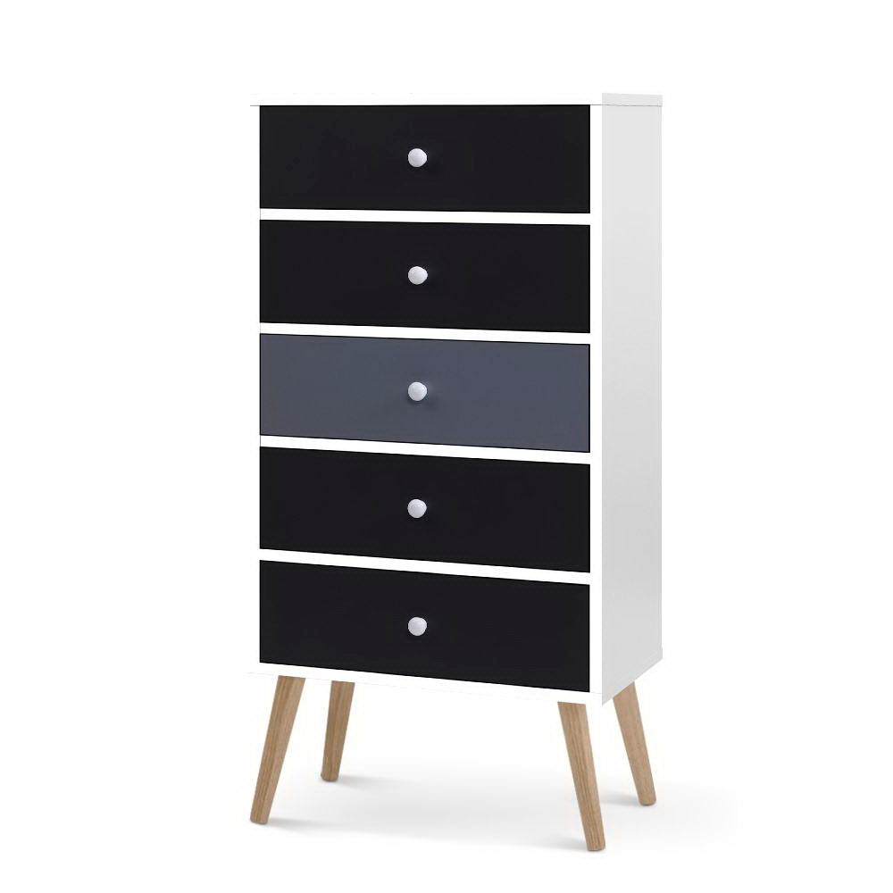 Artiss 5 Chest of Drawers - BONDS White 3