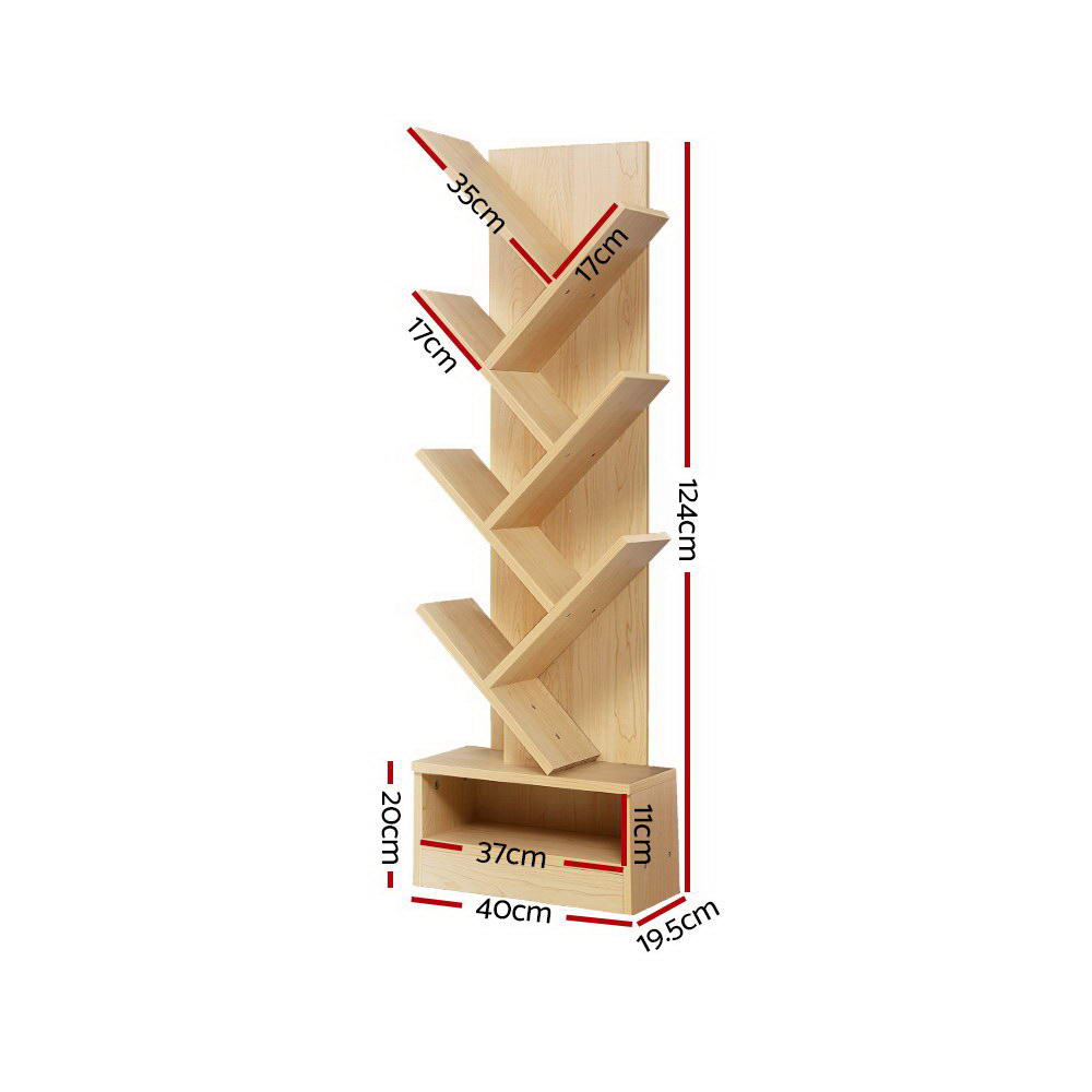 Artiss Tree Bookshelf 7 Tiers - ECHO Oak 4