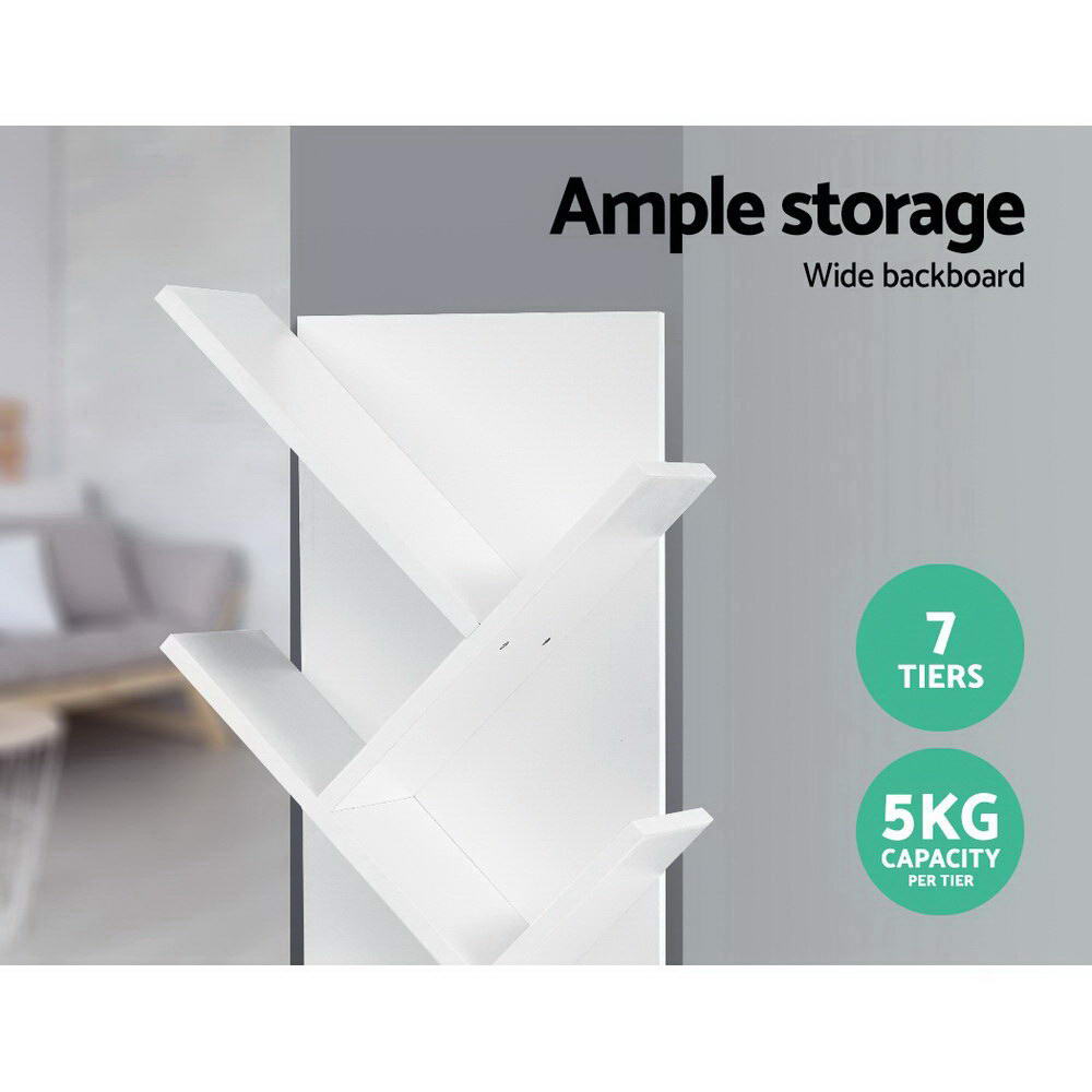 Artiss Tree Bookshelf 7 Tiers - ECHO White 7