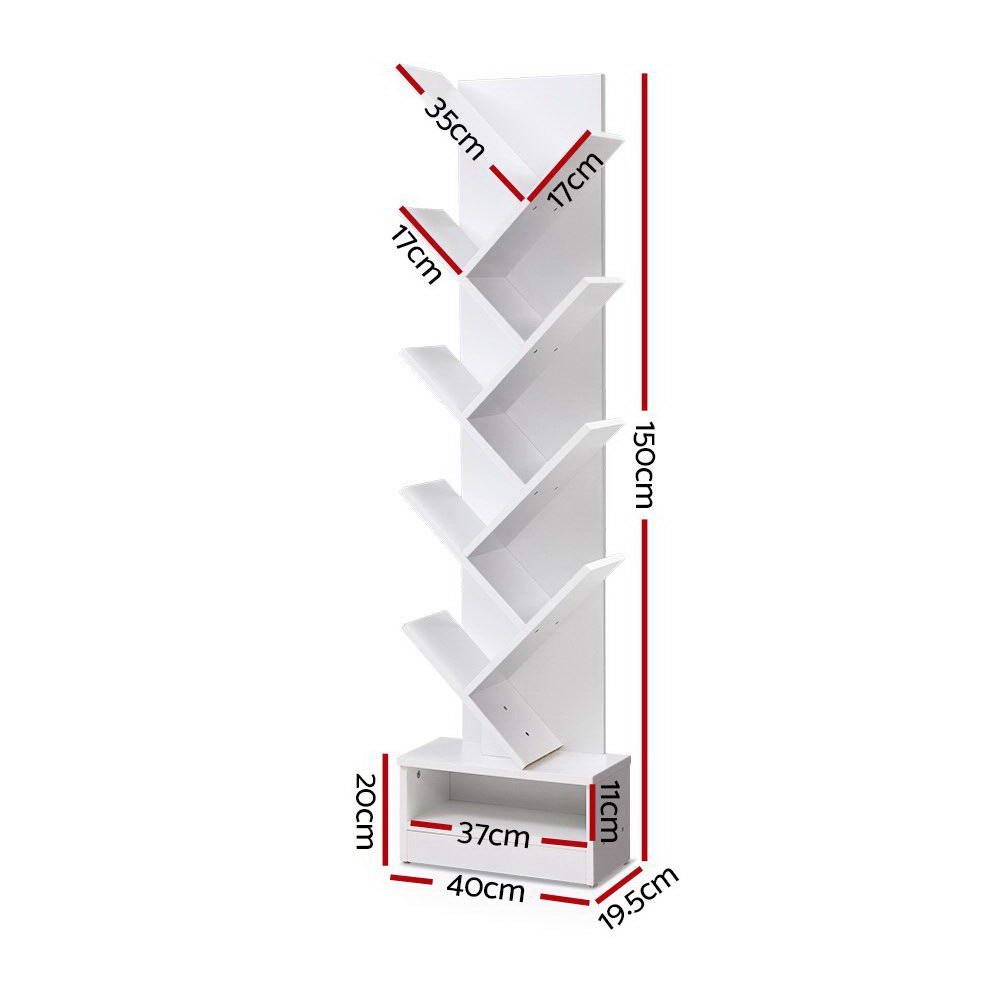 Artiss Tree Bookshelf 9 Tiers - ECHO White 4
