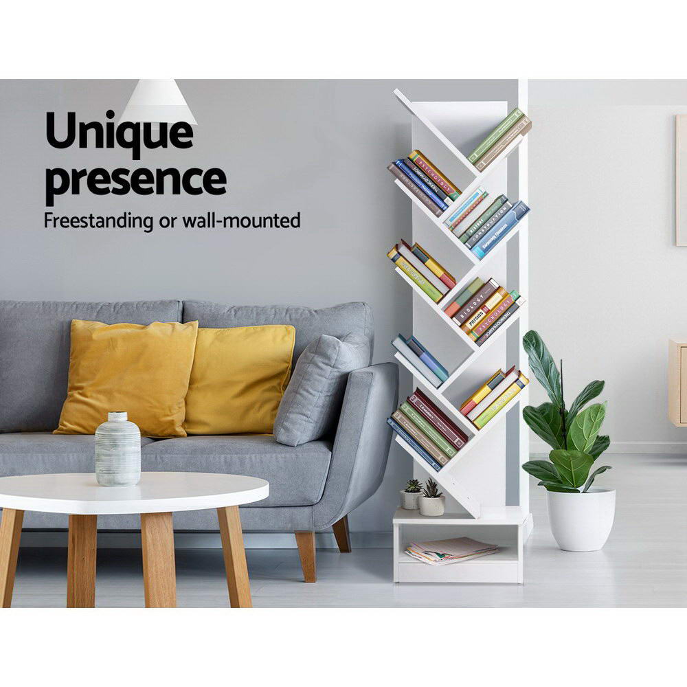 Artiss Tree Bookshelf 9 Tiers - ECHO White 5