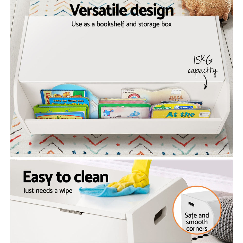 Keezi Kids Toy Box Chest Bookshelf Storage Children Bookcase Organiser Display 5