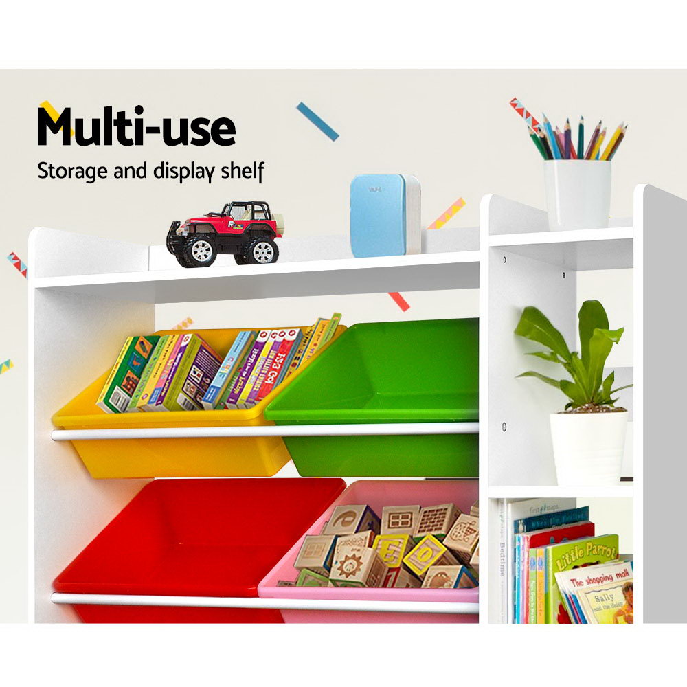 Keezi Kids Toy Box 8 Bins Bookshelf Storage Rack Organiser Toy Display 7