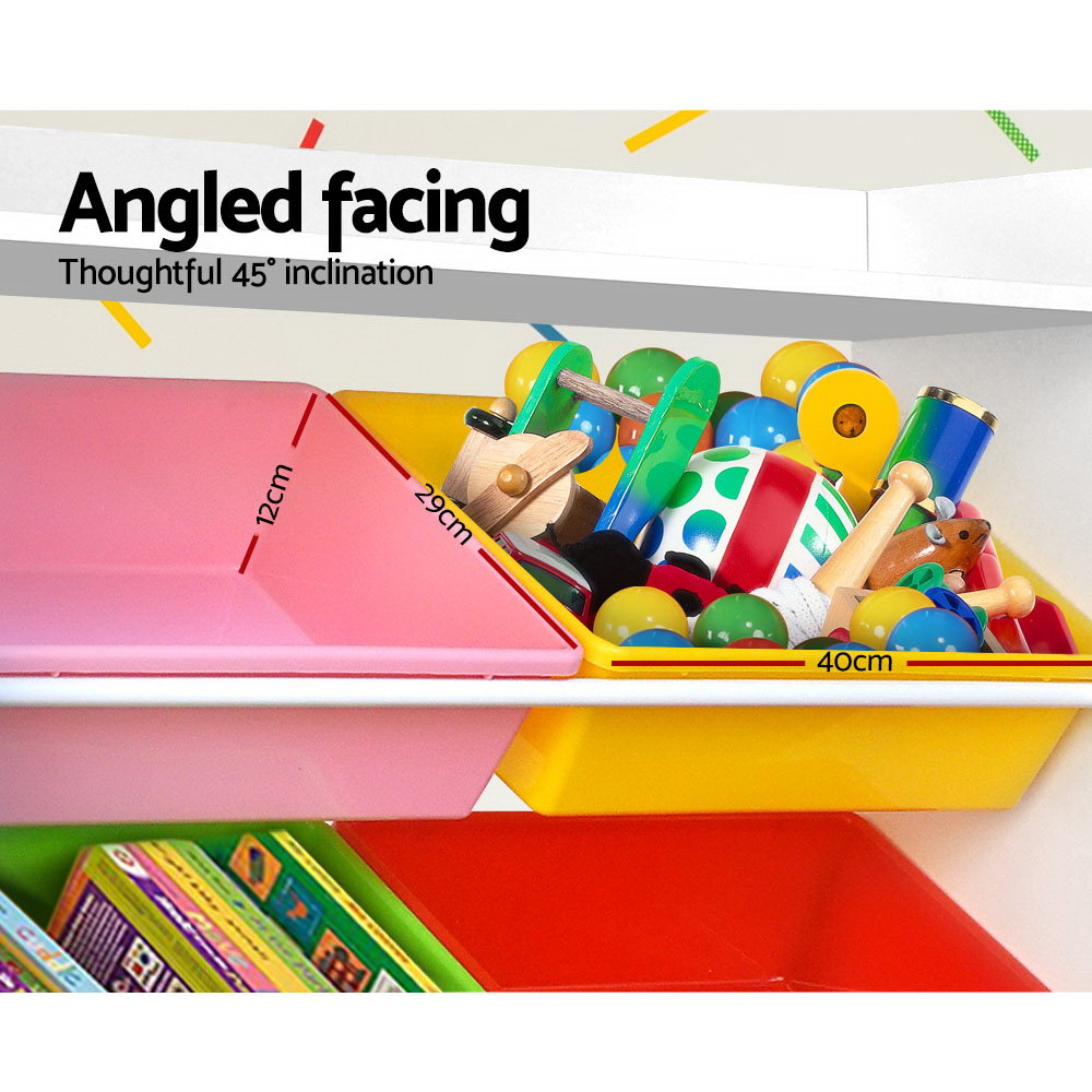 Keezi Kids Toy Box 8 Bins Bookshelf Storage Rack Organiser Toy Display 8