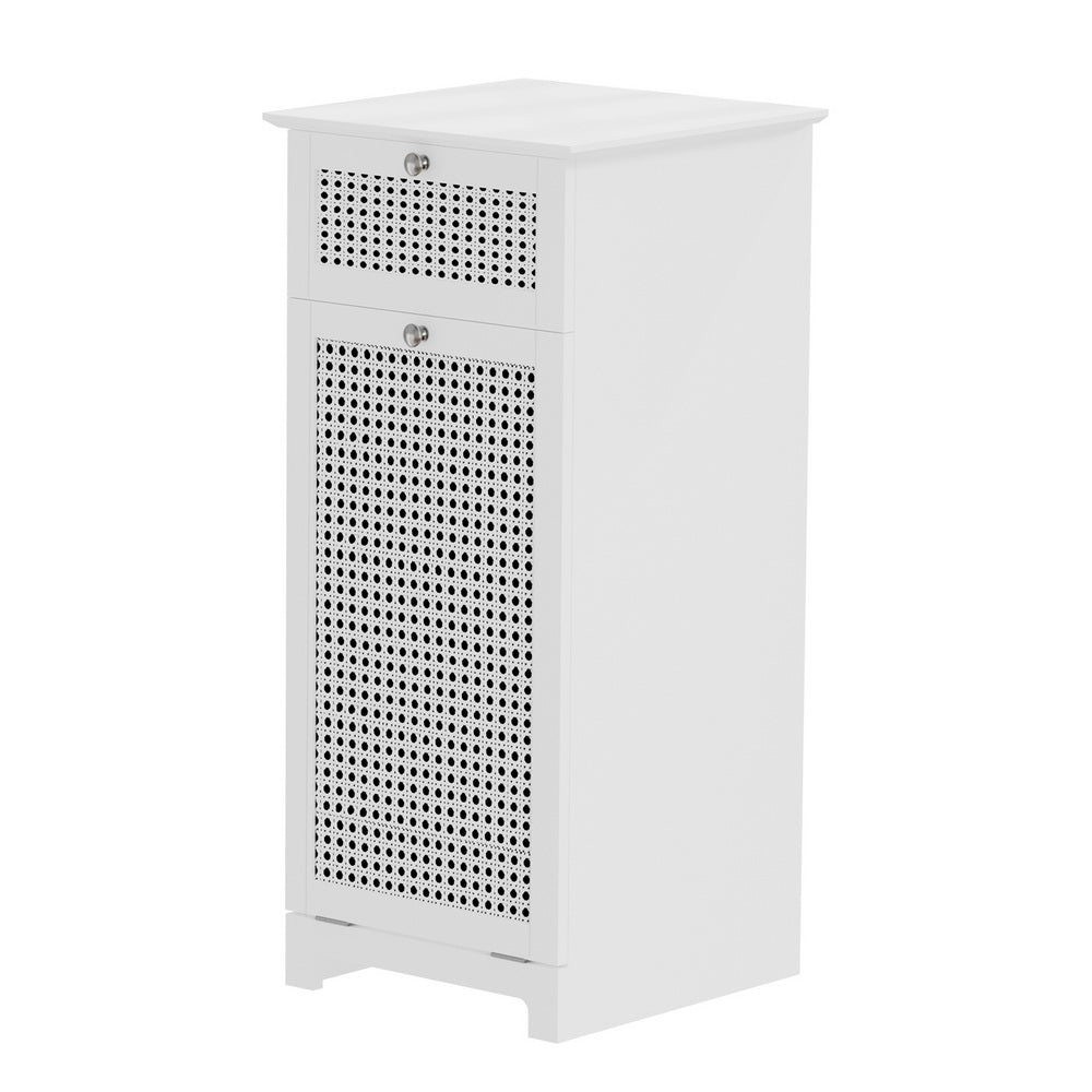 Artiss Laundry Hamper Cabinet Bathroom Storage White Rattan Clothes Basket 3