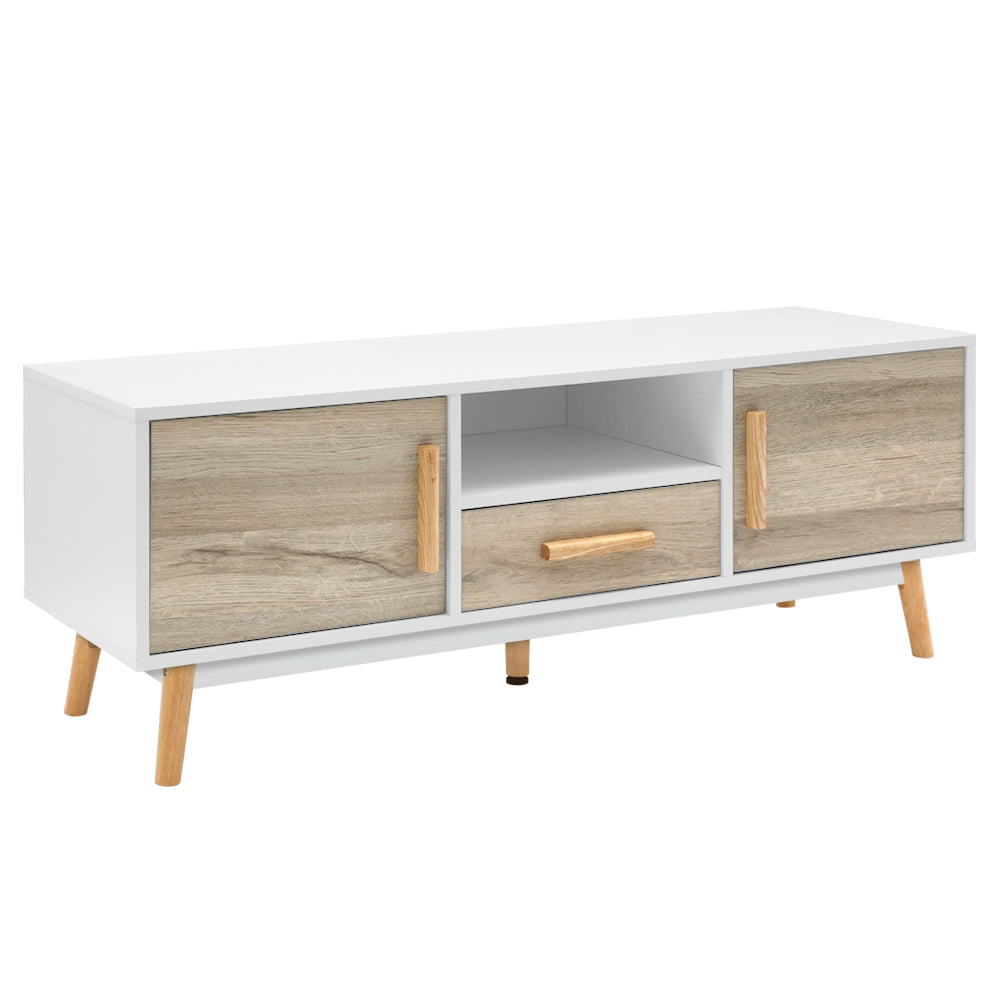 Artiss TV Cabinet Entertainment Unit 120cm Wood White Gino 3