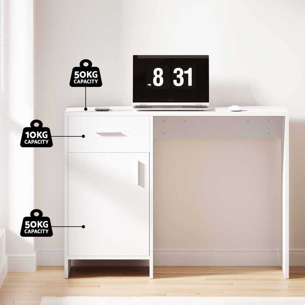 Artiss Computer Desk Drawer Cabinet White 100CM 5