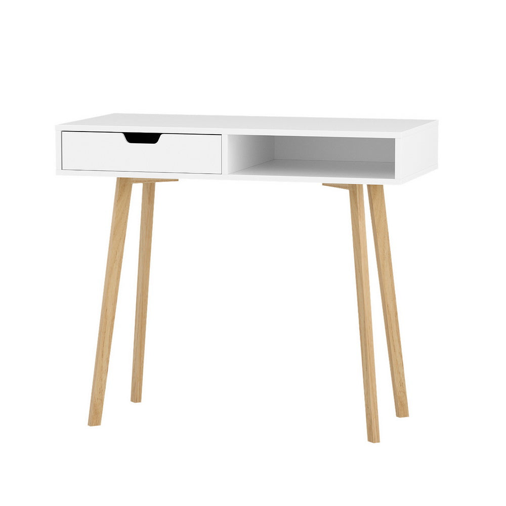 Artiss Computer Desk Drawer Cabinet Shelf White 90CM 8