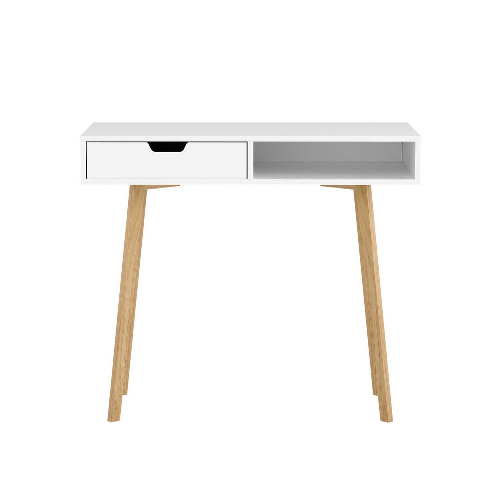 Artiss Computer Desk Drawer Cabinet Shelf White 90CM 3