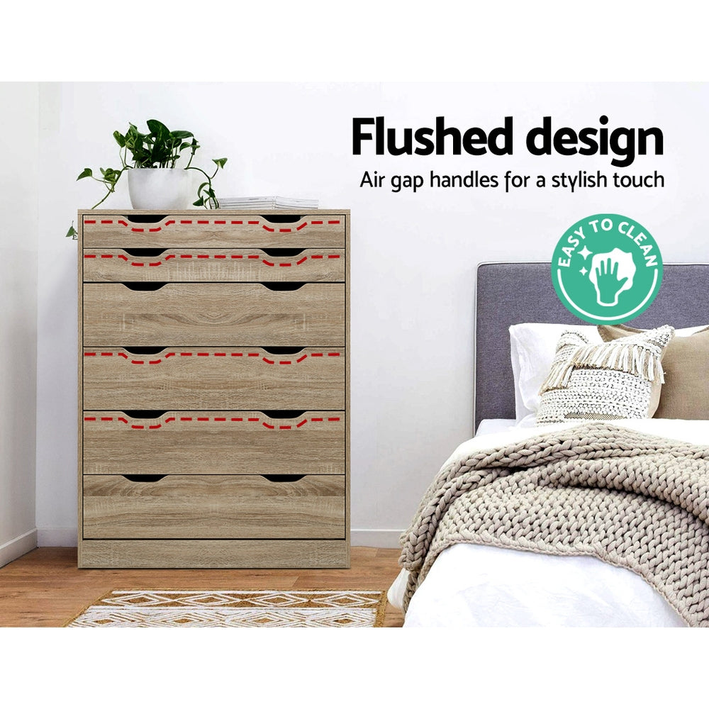 Artiss 6 Chest of Drawers - MYLA Oak 8