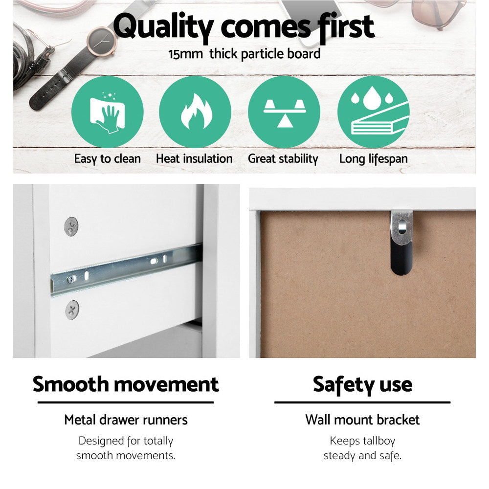 Artiss 6 Chest of Drawers - MYLA White 7