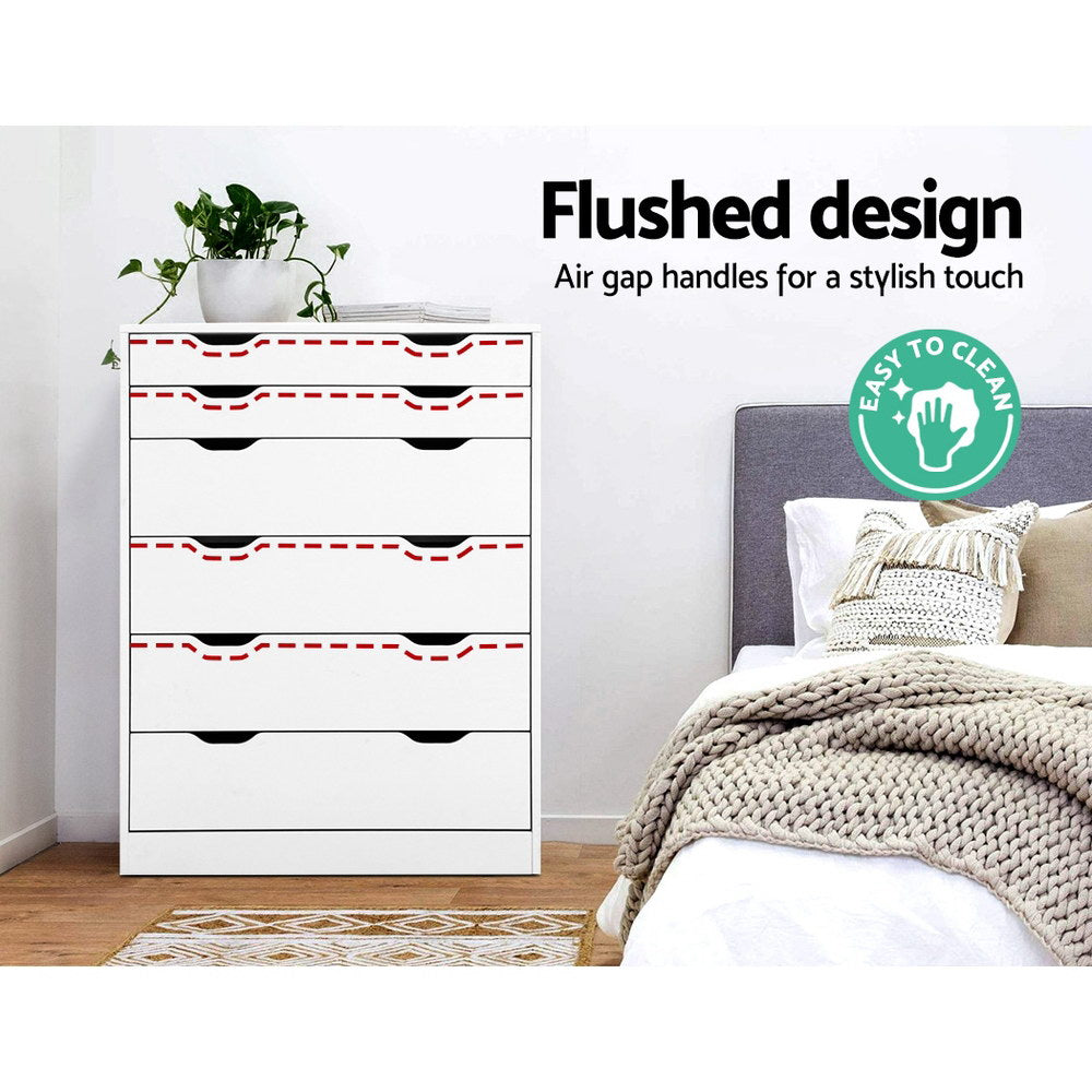 Artiss 6 Chest of Drawers - MYLA White 8