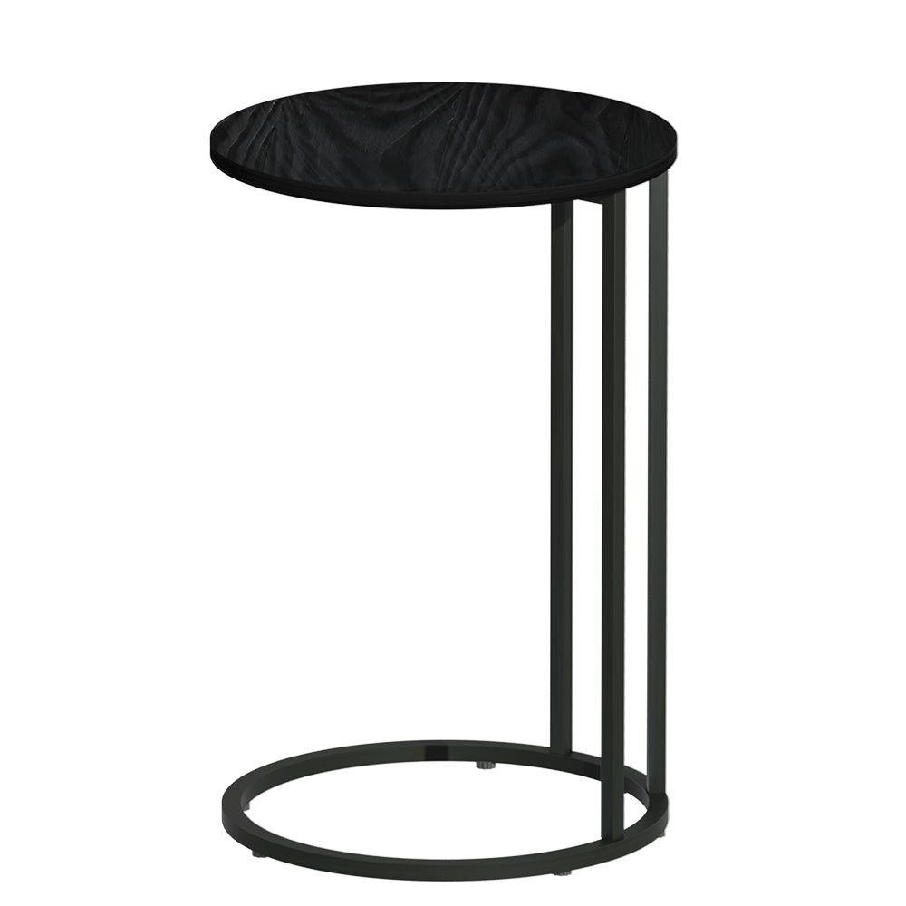 Artiss Coffee Table Side Table Round Black Martha 7