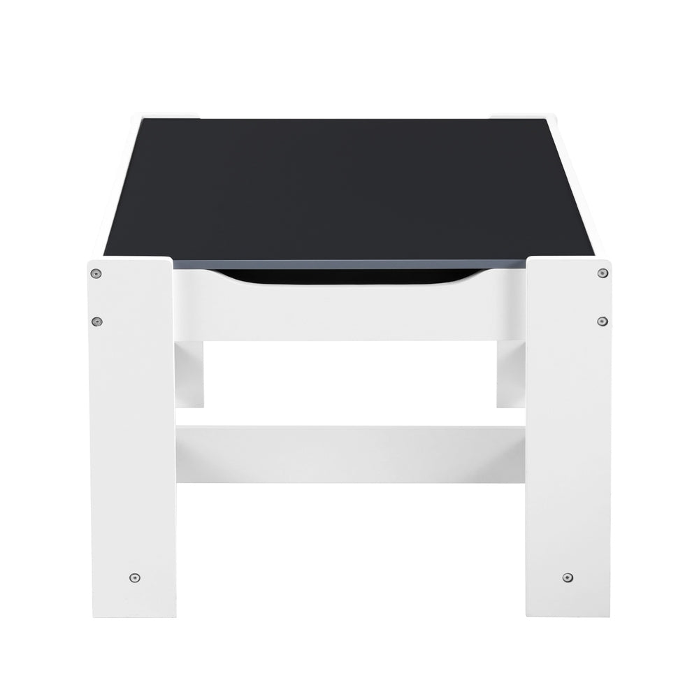 Keezi Kids Table and Chairs Set Play Activity Toys Storage Chalkboard Desk Grey 4