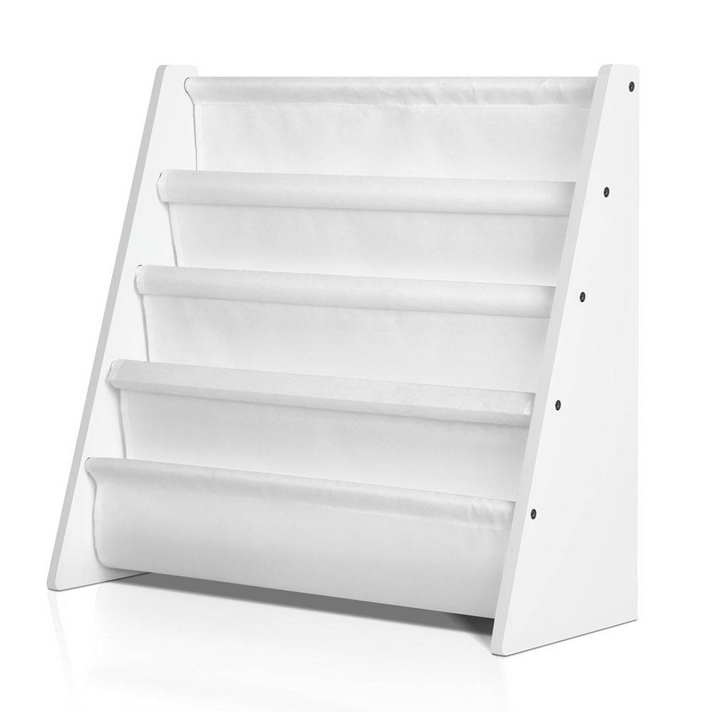 Keezi 4 Tiers Kids Bookshelf Magazine Shelf Children Bookcase Rack Organiser 3