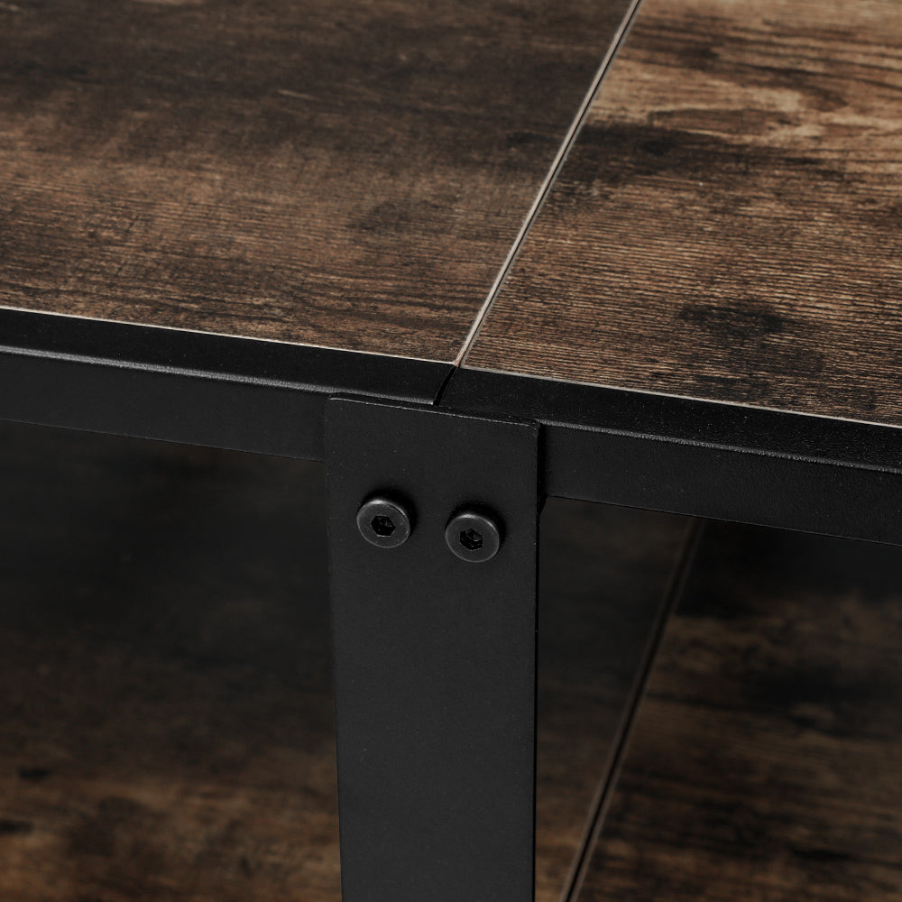 Artiss Entertainment Unit TV Stand 3-tier Display Shelves Vintage Rustic Walnut 6