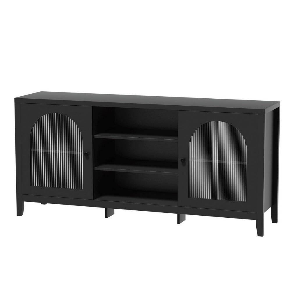 Artiss Buffet Sideboard Shelves Double Doors - Black 3