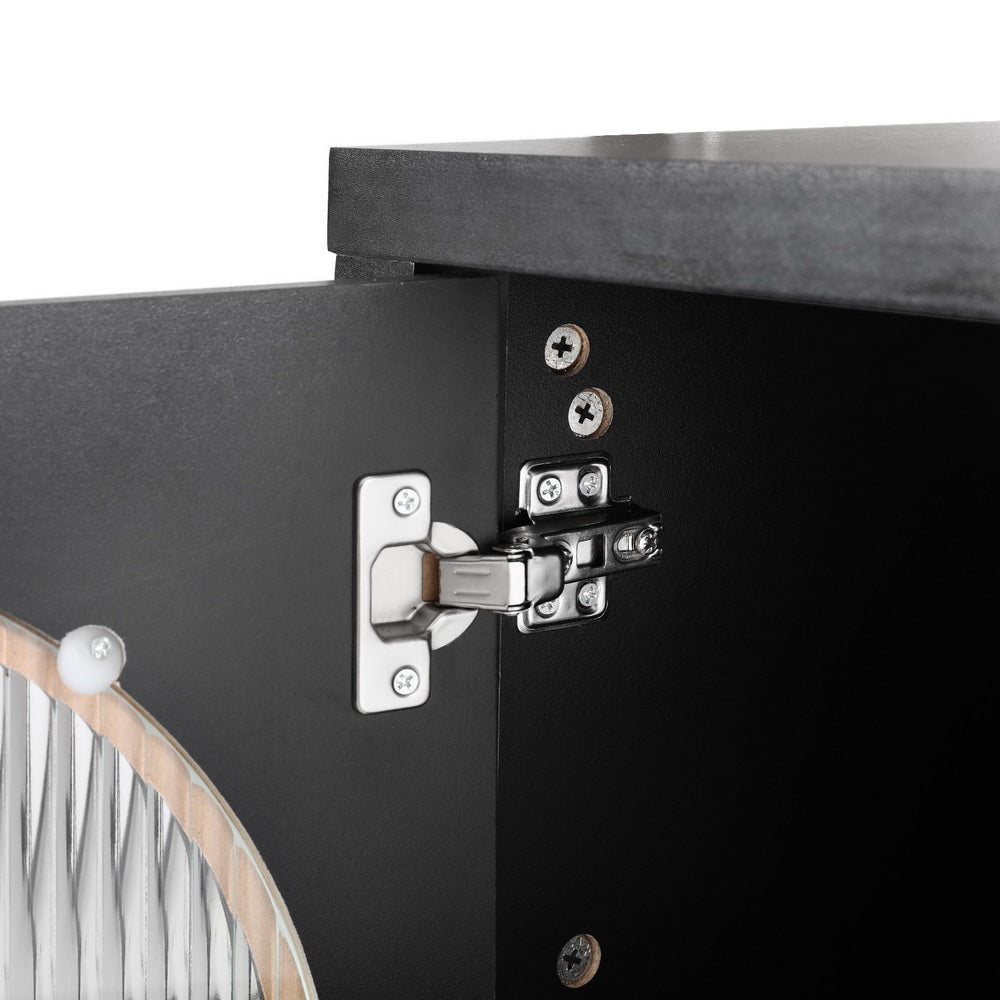 Artiss Buffet Sideboard Shelves Double Doors - Black 5