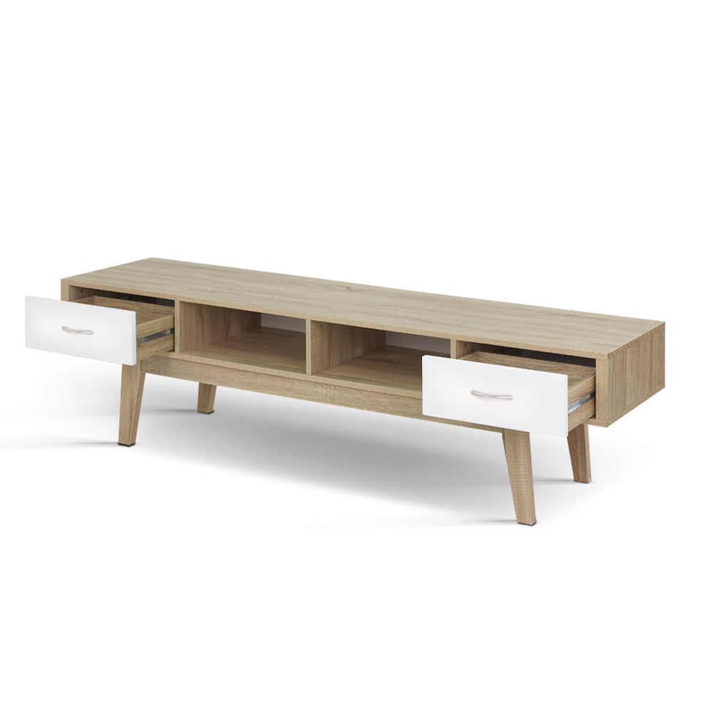 Artiss TV Cabinet Entertainment Unit 180cm Oak White Gary 3