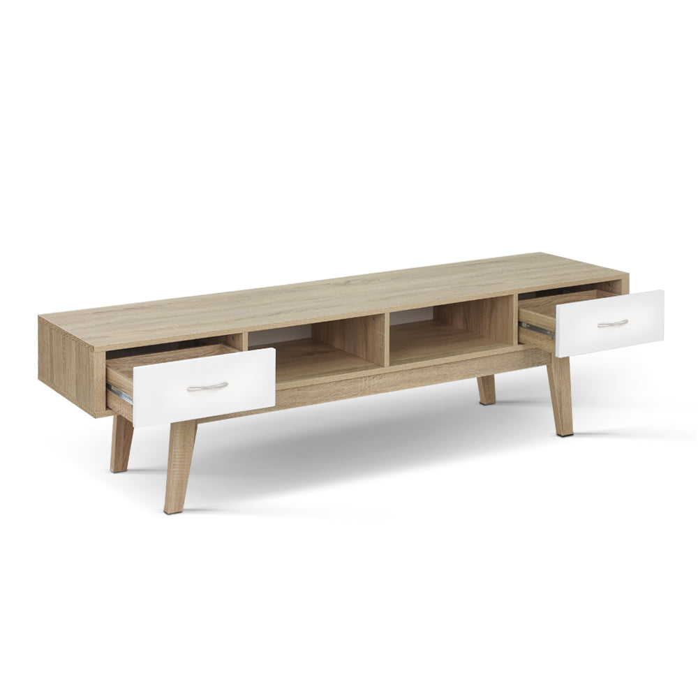 Artiss TV Cabinet Entertainment Unit 180cm Oak White Gary 5